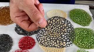 Como hacer Tejas Coral para decorar tus postres How to make Tuile Coral for garnish your Desserts [upl. by Enimajneb]