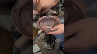 Making a lid for a copper pot coppersmith handmade restoration [upl. by Otilia]