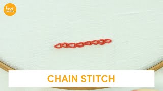 Chain Stitch  Embroidery Stitches [upl. by Gabey822]