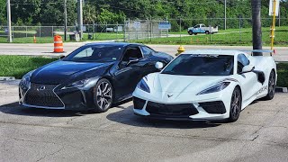 C8R Corvette vs Lexus LC500 drag race [upl. by Hirz]