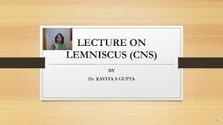 Lecture on Lemniscus  CNS By Dr Kavita S Gupta [upl. by Urbannai]