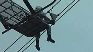 High voltage line work 500kV from a helicopter [upl. by Anilat145]