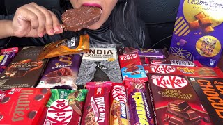 ASMR EATING KITKATMUNCHDIARYMILK SILKAMUL DARK CHOCHOLATELONDON DIARY ICECREAM CHOCOLATE PARTY [upl. by Carder]