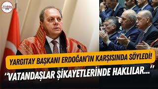 Yargıtay Başkanından flaş adli yıl açılış konuşması Erdoğana bakarak seslendi quotHAKLILARquot [upl. by Naujej]