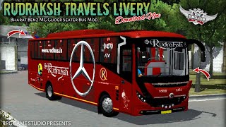 🤩🔥Rudraksh Travels Livery for BB MG Glider 22 Seater Bus Mod  Bussid V431  Download Now [upl. by Allemaj]