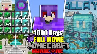 I Survived 1000 Days in Hardcore Minecraft FULL MINECRAFT MOVIE [upl. by Ymij]