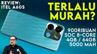 Smartphone Murah 900 Ribuan RAM 4GB Storage 64GB REVIEW itel A60s [upl. by Aedrahs517]