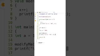 46 Learn C Programming How to pass arguments by call by value  shorts cprogramming [upl. by Gussy]