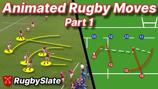 The BEST Rugby Moves Compilation  Animated Playbook  Part 1  RugbySlate [upl. by Navnod]