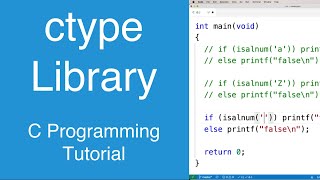 ctype Library  C Programming Tutorial [upl. by Swanhilda]