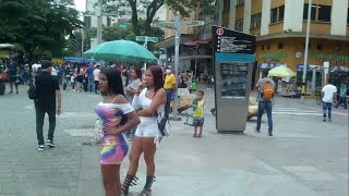 Women Lined up in el centro Medellin in Bunches [upl. by Yeoj]