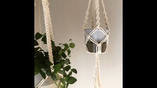 Macrame Plant Hanger  Tutorial  Beginner  Square Knot  Twisting Knot [upl. by Castro]