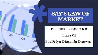 SAYS LAW OF MARKET BUSINESS ECONOMICSLECTURE 01COMMERCEROOM [upl. by Friede]