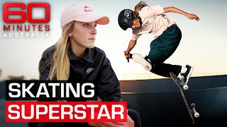 14yearold skateboarding prodigy could break Olympic record  60 Minutes Australia [upl. by Annavoeg365]