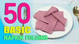 50 NAPKIN FOLDING DESIGN [upl. by Oiluarb]