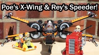 LEGO Star Wars Poes XWing Fighter amp Reys Speeder Ready to start [upl. by Irtak]