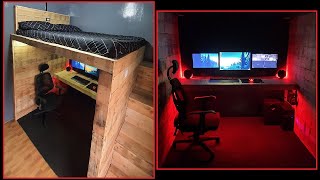 DIY Rustic Style Loft Bed  Gaming Area [upl. by Greenfield]