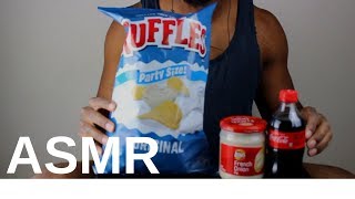 ASMR EATING RUFFLES CHIPS  FRENCH ONION DIP  amp A COKE  No Talking   ASMR TY [upl. by Epotimet127]