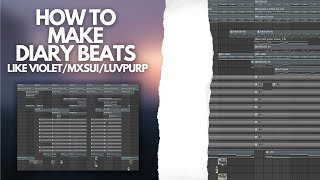 How to make Diary beats like Violet  Violet x Mxsui x Luvpurp Tutorial   FREE  Midi Kit [upl. by Lyrred]