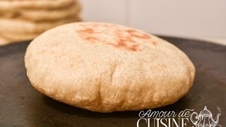 Recette des pitas pain pita libanais réussi à 100  cuisson à la poele par Soulef [upl. by Anaihsat473]