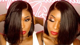 NONSPONSORED HONEST REVIEW  MY FIRST WIG KINKY EDGES BOB WIG [upl. by Ardme967]