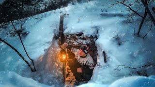 1 YEAR IN A CAVE ALONE  THE BEST SHELTER FOR SURVIVAL WITH A STOVE IN FROSTY WEATHER [upl. by Reneta]