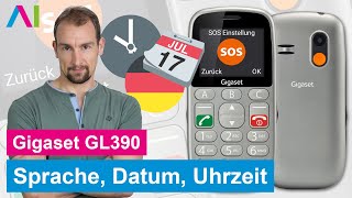 Gigaset GL390  Ersteinrichtung Sprache Datum Uhrzeit • 📱 • ⚙️ • 👍🏼 • Anleitung  Tutorial [upl. by Nylacaj]