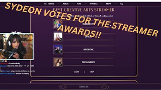 SYDEON VOTES FOR THE STREAMER AWARDS [upl. by Aniretak419]