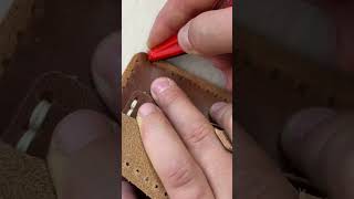 Making a Leather Trifold Wallet for Order 138424 shorts leathercraft asmr [upl. by Garbe]