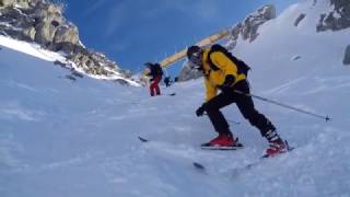 Valluga 2 extrem Ski Route and Rossfallscharte  St Anton am Arlberg  14022016 [upl. by Castillo200]