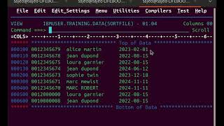 Tri des Données avec la Commande SORT dans ISPF Interactive System Productivity Facility [upl. by Mehetabel]