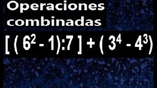 Operaciones combinadas con exponentes potencias  divisiones y parentesis [upl. by Morgan]