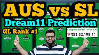 AUS vs SL Dream11 PredictionAUS vs SL Dream11AUS vs SL Dream11 Team [upl. by Ecirahs]