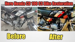 CD100 SS Hero Honda Bike Painting Colour Change। CD 100 ss Bike Restoration TheSamPawar [upl. by Beckman272]