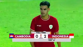 FULL HIGHLIGHT INDONESIA U19 VS KAMBOJA U19  AFF ASEAN CUP U19  Fans Camera [upl. by Edrick942]