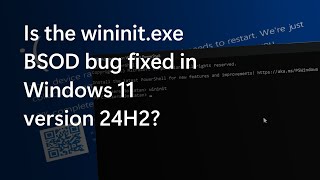 Testing the Wininit BSOD bug in Windows 11 24H2  Is it fixed [upl. by Cornelia145]