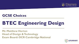 Ellesmere College  GCSE Choices BTEC Engineering [upl. by Whiting]