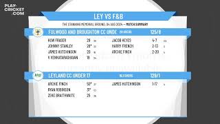 Leyland CC Under 17 v Fulwood and Broughton CC Under 17 [upl. by Julianna502]