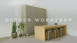 DIY Workshop with a Hidden Pegboard Whiteboard and Tools [upl. by Tnafni]