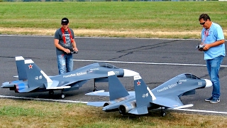 GREAT RC JET MODEL SHOW WITH 2X SUKHOI SU30 MK ELSTER JET TEAM FLIGHT TO MUSIC [upl. by Nauqe482]