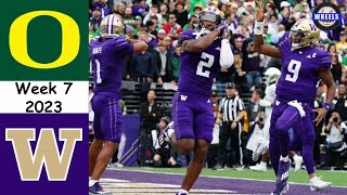 8 Oregon vs 7 Washington AMAZING GAME  Week 7  2023 College Football Highlights [upl. by Gael33]