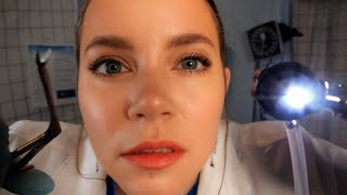 ASMR 👂 You Have Something in Your Ear 👂 Removing a Foreign Object  Extra Otoscope [upl. by Itnavart]