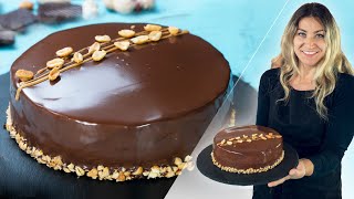 Snickers Mousse Cake  Chocolate Caramel Peanut Mousse Cake [upl. by Lebiralc35]