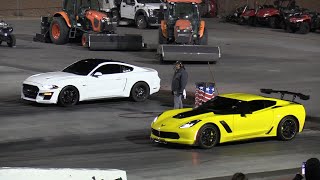 Mustang GT vs C7 Corvette  drag racing [upl. by Tamah609]