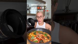 Unprocessed Diet Day 21 burrata menemen diet mukbang [upl. by Hcab]