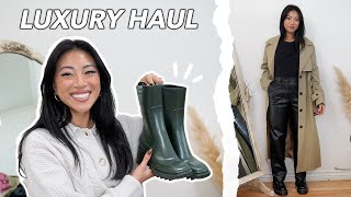 FARFETCH HAUL Chloe Mach amp Mach Wolford  Aritzia Try On Haul [upl. by Einaffit]