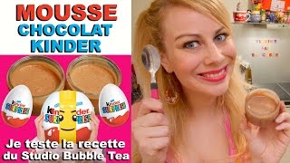 Mousse Chocolat Kinder Test recette Studio Bubble Tea♡ Virginie fait sa cuisine 41 [upl. by Jezabella]