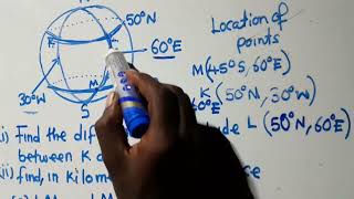 Earth Geometry  Find Distance in Longitude and Latitude  ECZ 2019 P2 GCE [upl. by Kotick]