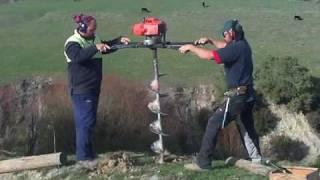 Home made two man post hole borer [upl. by Nork499]