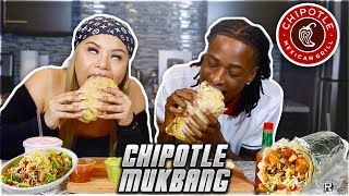 CHIPOTLE MUKBANG 먹방  HUGE BITES  EATING SOUNDS [upl. by Tessil]